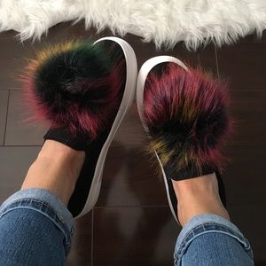 Steve Madden Pom Pom Slip On Sneakers